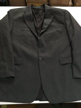 Lauren Ralph Lauren Mens Gray Wool Blazer Jacket 46L Single-Breasted